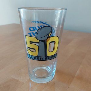 NFL Super Bowl 50 Broncos /Panthers Bud Light Souvenir Pint Glass